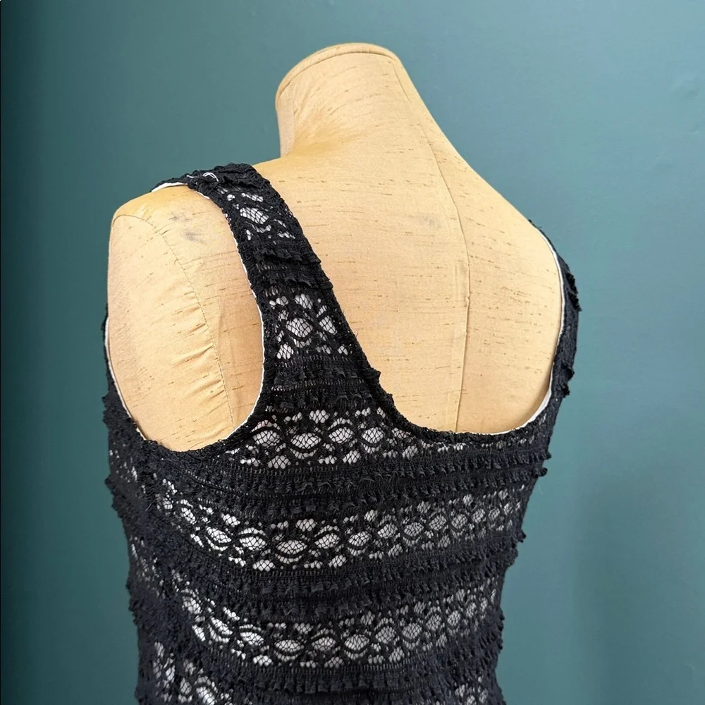 Frenchi Black Lace Overlay Dress